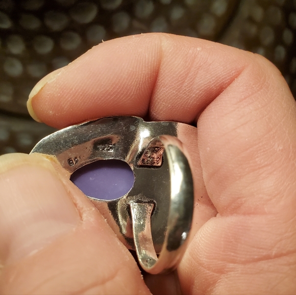 New Purple Carved Goddess Face 925 Silver Ring. - Picture 7 of 7